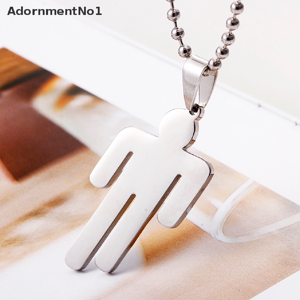 (AdornmentNo1) Kalung Rantai Dengan Liontin Billie Eilish Bahan Stainless Steel Untuk Wanita