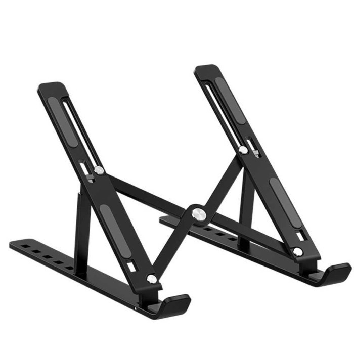 Dudukan Laptop Stand Aluminium Foldable Adjustable 7 Height - Hitam