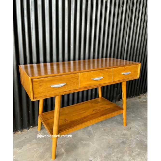 MEJA CONSUL SERBAGUNA MINIMALIS BUFET KONSOL TV KONSUL RETRO KAYU JATI NATURAL PAJANGAN RUANG TAMU-1