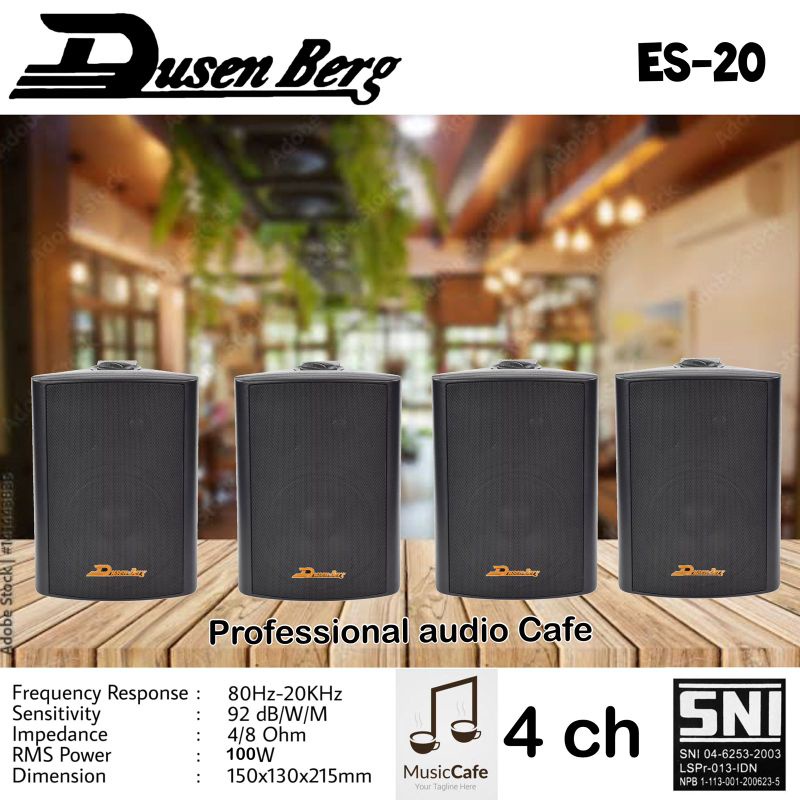 Paket Cafe , Klinik,Kantoran,Mesjid ,4 Titik 4 inch Speaker DUSENBERG