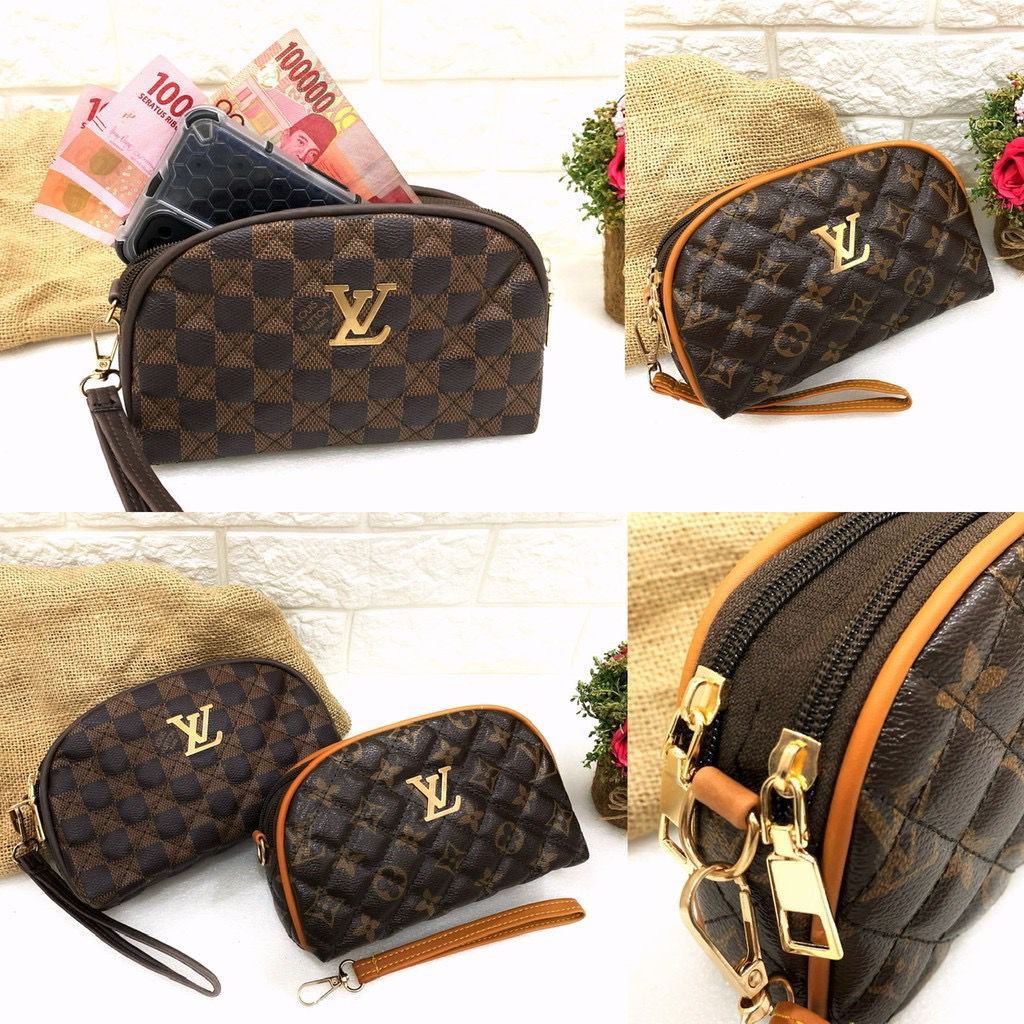 DOMPET POUCH LV LOKAL BAHAN EMBOS PREMIUM