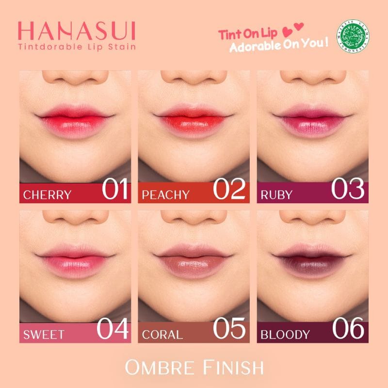 HANASUI LIP STAIN LIP TINT TINTDORABLE KOSMETIK MAKE UP PEMERAH BIBIR