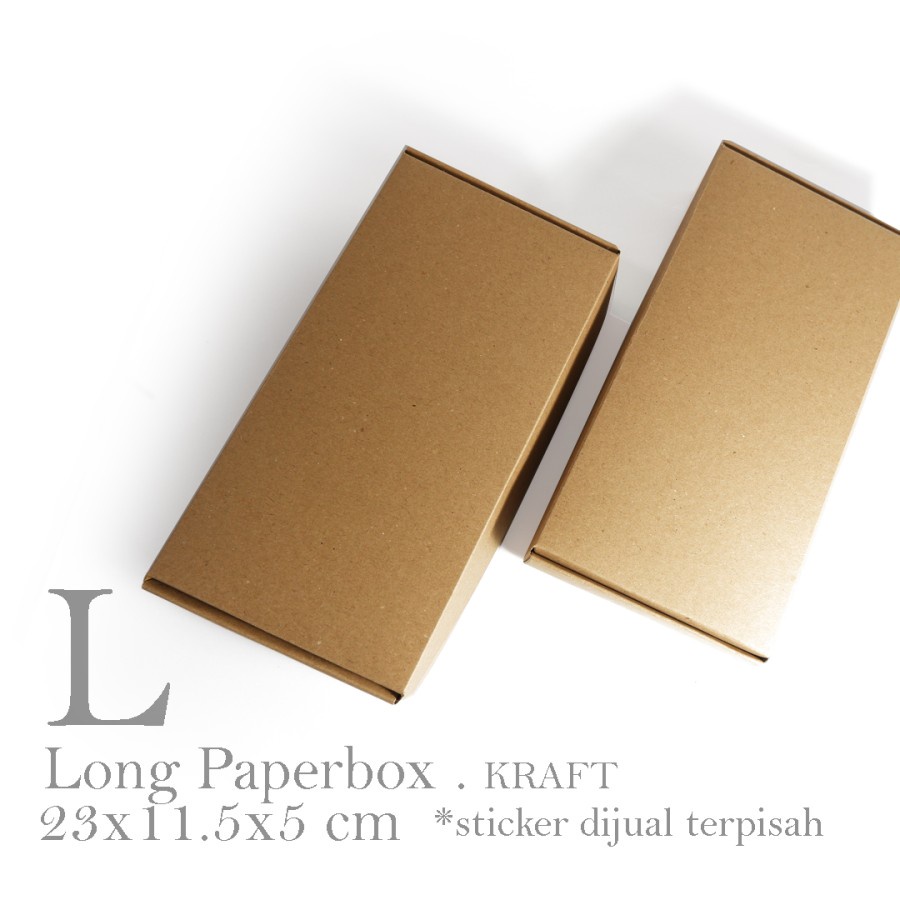 

[HARGA 10PCS] LONG PAPERBOX L / LARGE SIZE (23x11.5x5 cm) BROWN KRAFT / BOX KAOS