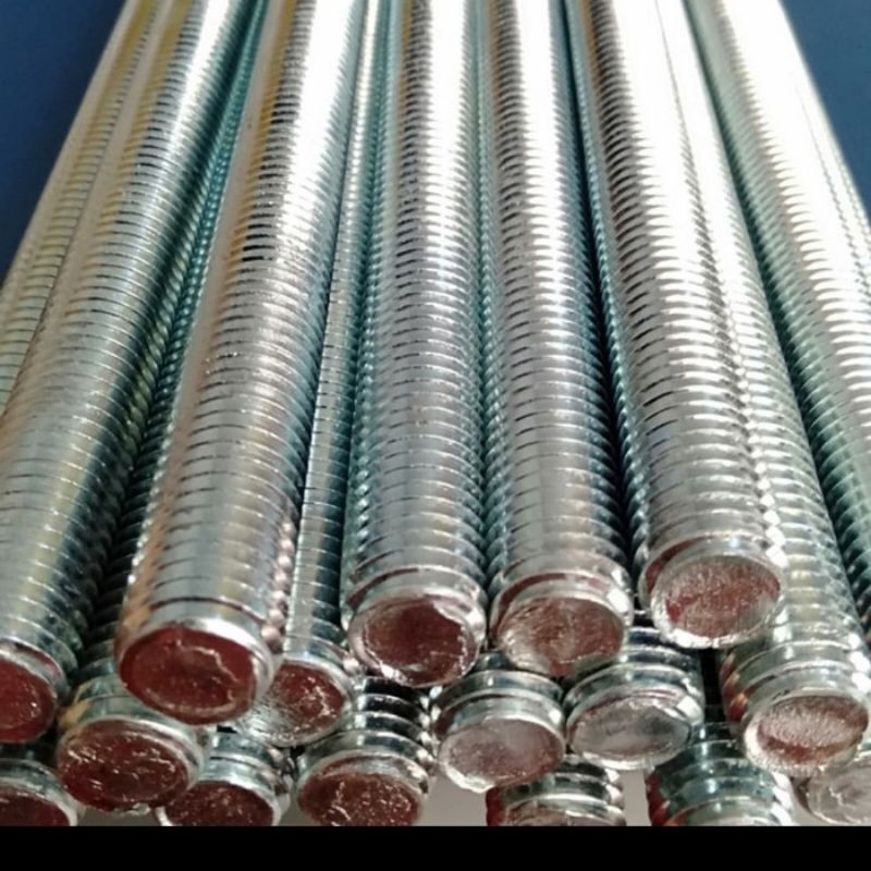 asdrat M20 1 meter kunci 30 galvanis drat pitch 2.5 / as drat M20 / fulldrat M20 / full drat M20 / l