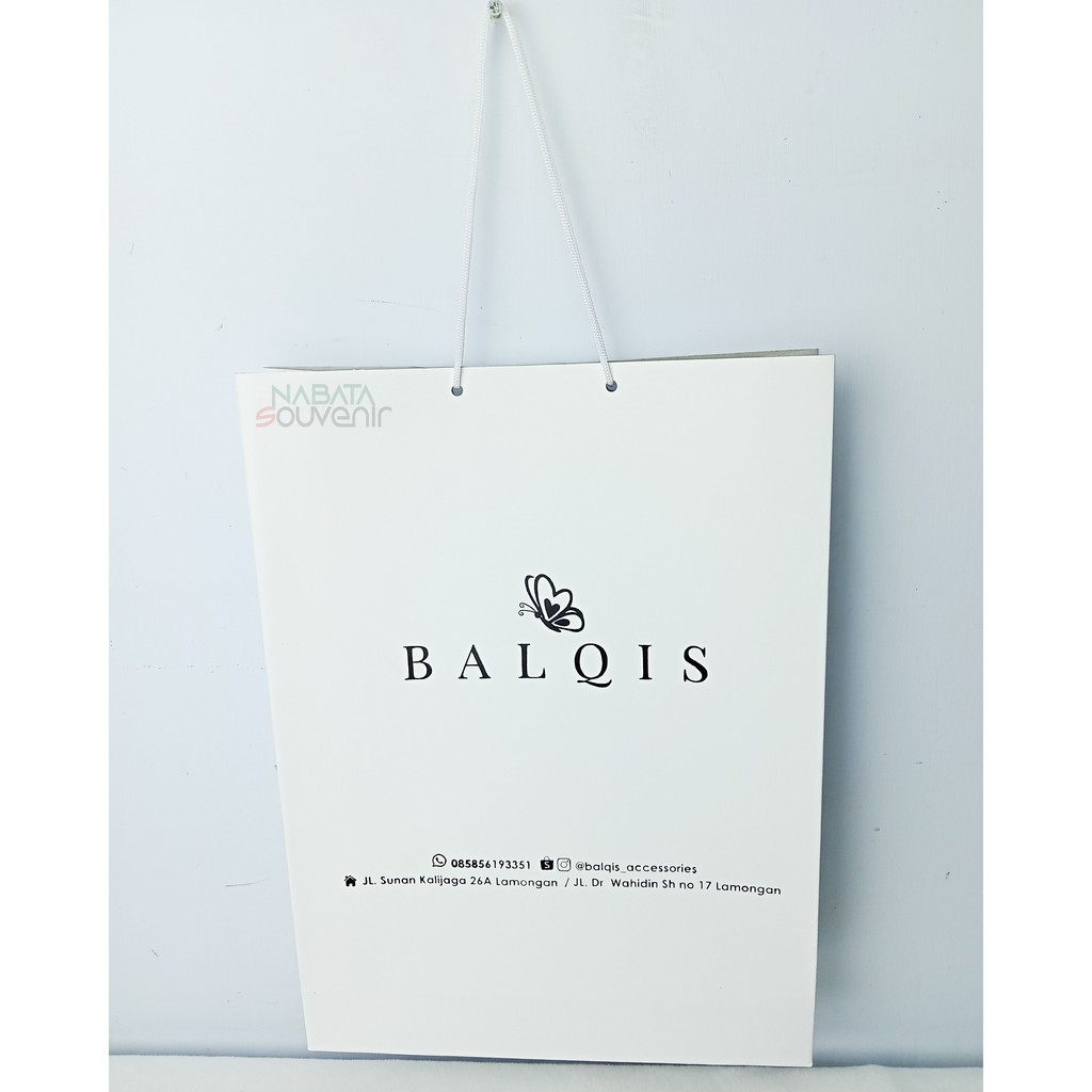 

Paper bag cantik Custom Free Sablon, ukuran 40x15x30 cm