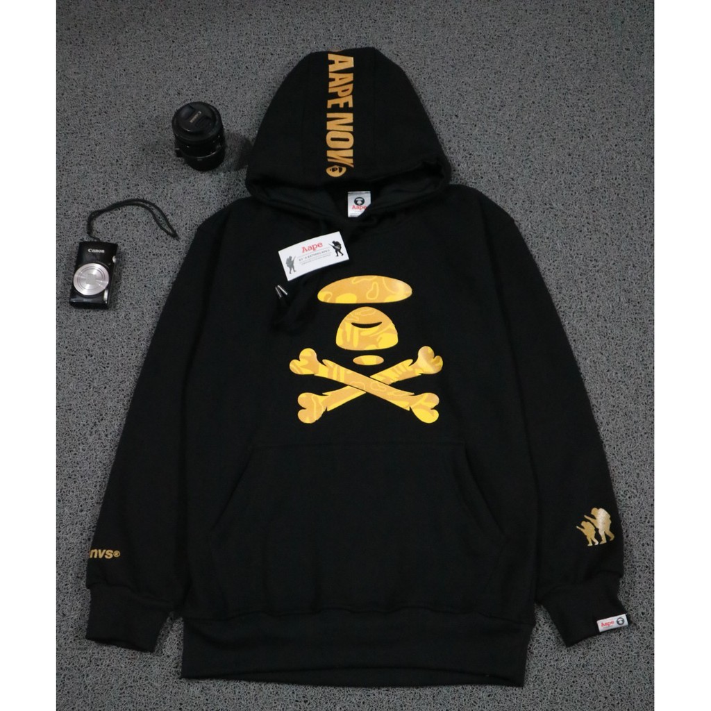 JAKET SWEATER HOODIE AAPE BY A BATHING APE BAPE GOLD SKELETON HIGH QUALITY PREMIUM AUTHENTIC