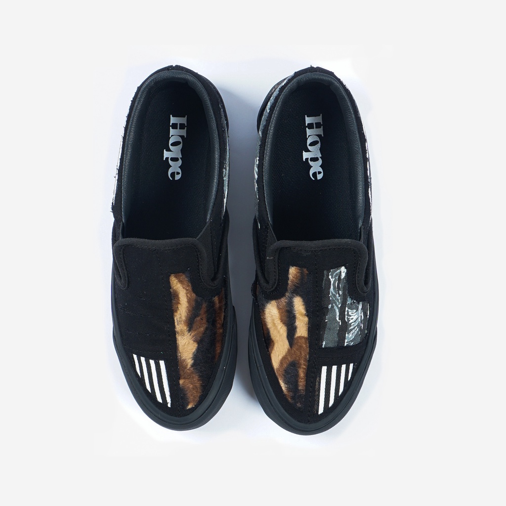 Sepatu slip on HOPE BORED TIGER - sepatu yang bisa dirobek-robek - hitam