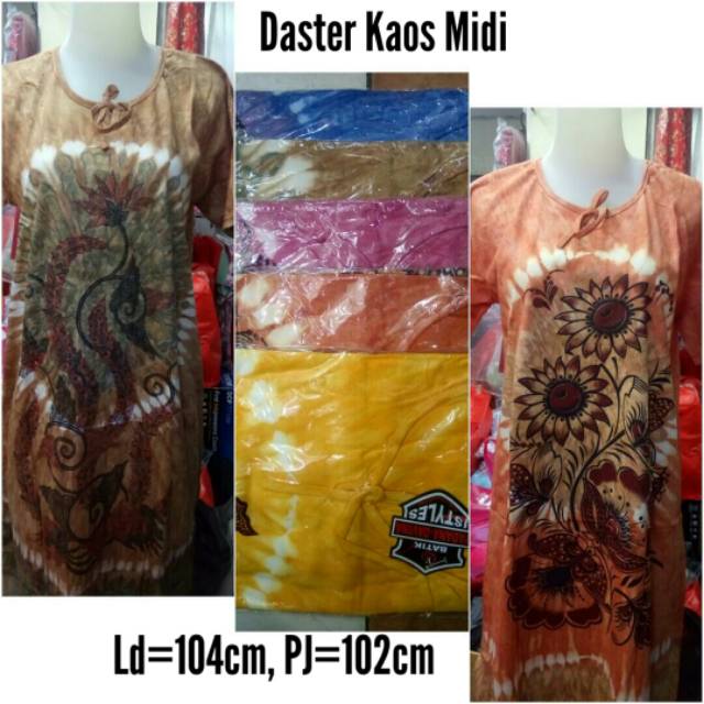 BIG SALE Daster Midi Kaos Corak Warna Random