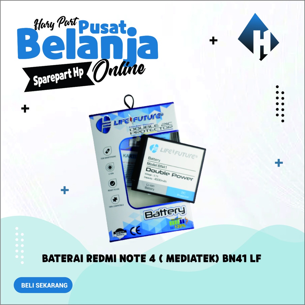 Baterai Xiaomi Redmi Note 4 Baterai BN41 Life Future