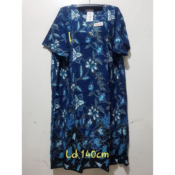 YULI - Daster kencana ungu  L5 JUMBO LD 135-150 CM PB 107 CM BATIK KU LEBEL PUTIH(KUP)-no 1