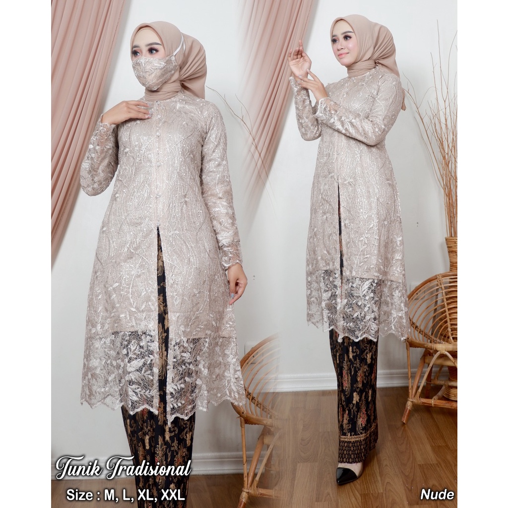 Permata Olshop / Kebaya Tunik Tradisional AD / Tunik Kebaya / Baju Lamaran Modern / Kebaya Busui