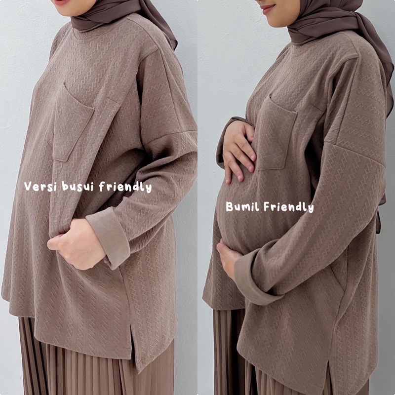 Bymeldev Pocket Oversized Knit Top (High Neck) Busui&amp;Nonbusui