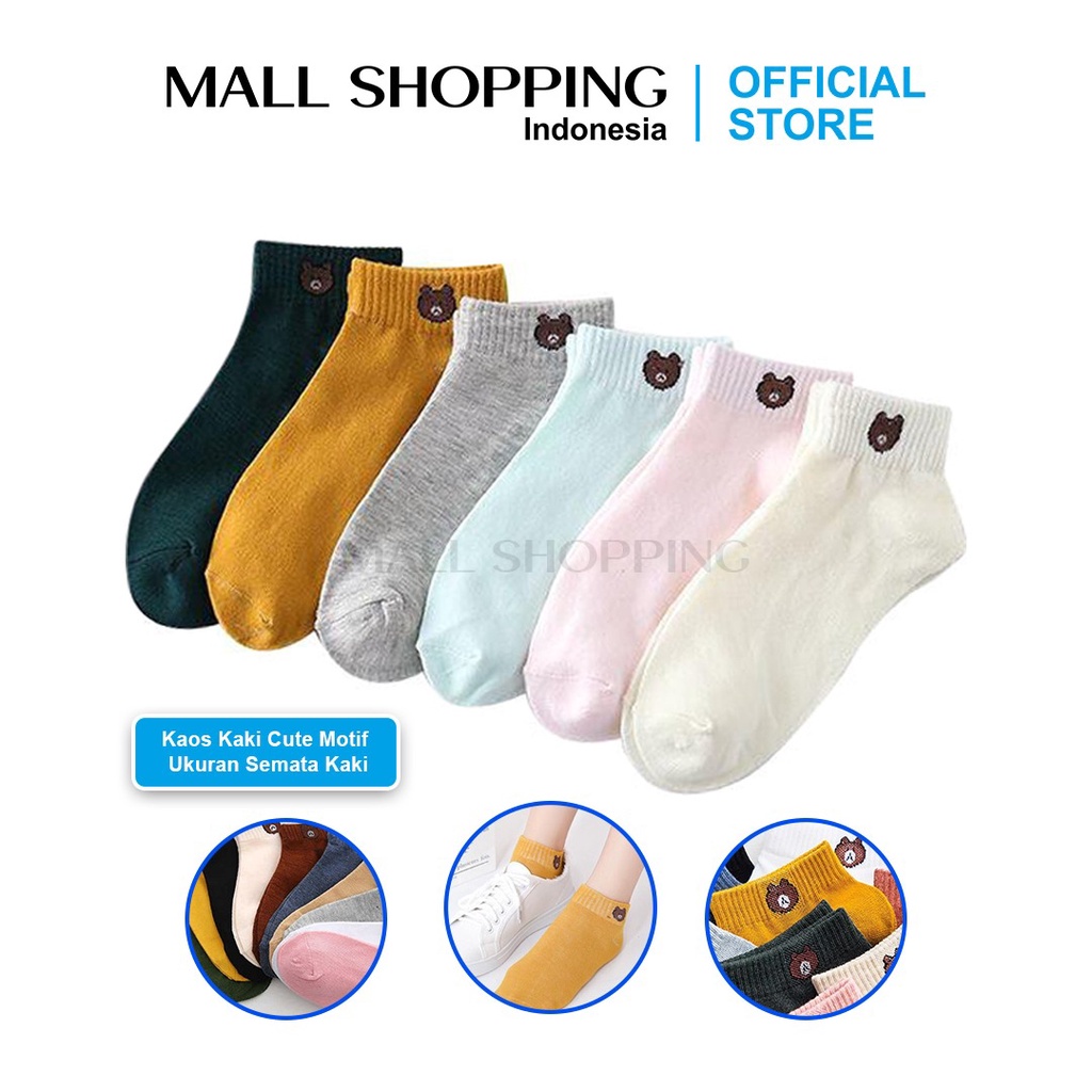 (COD) Kaos Kaki Spandex Dewasa Kaos Kaki Cute Kaos Kaki Motif Semata Kaki Sock MALL SHOPPING