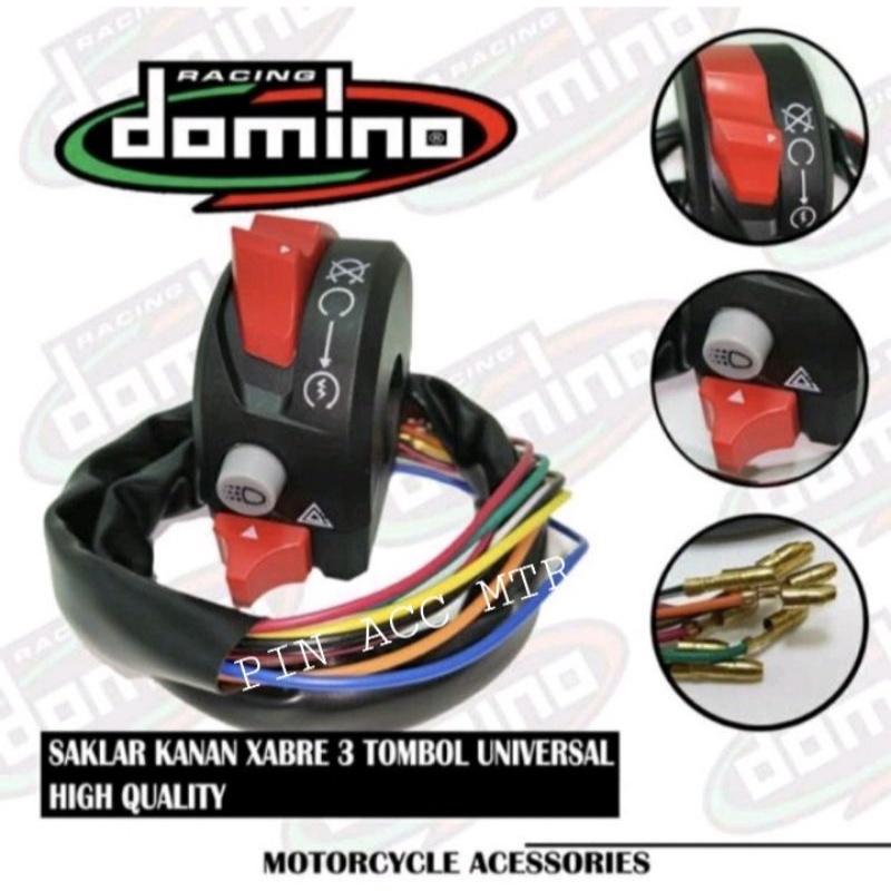 SAKLAR DOMINO STARTER HAZARD ON OFF KANAN MODEL KTC RACING XABRE RX KING NINJA R RR VIXION KLX DLL