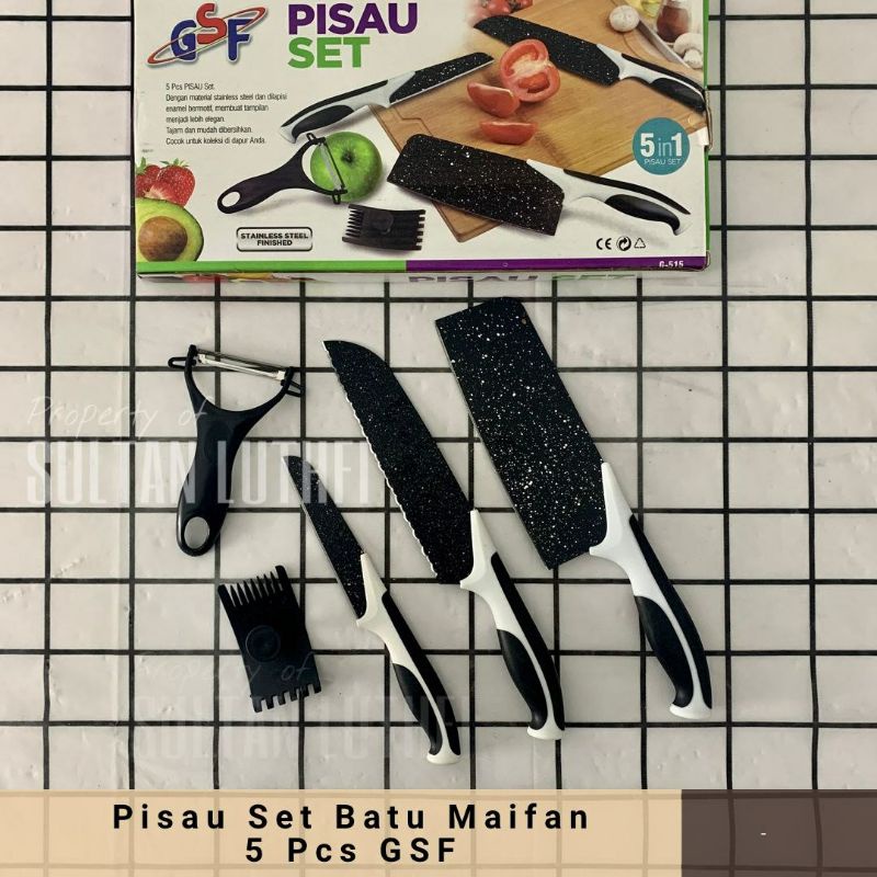Pisau Set Batu Maifan 5 Pcs GSF