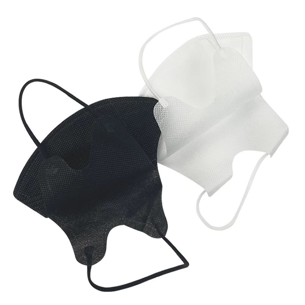 Masker Duckbill Warna Garis Putih / Hitam 3D 3 Ply  Disposable Mask Setara Sensi Mouson Alkindo  isi  50pcs