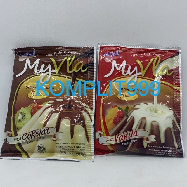

Nutrijell My Vla Bubuk Instan Coklat 63gr Vanilla 60gr