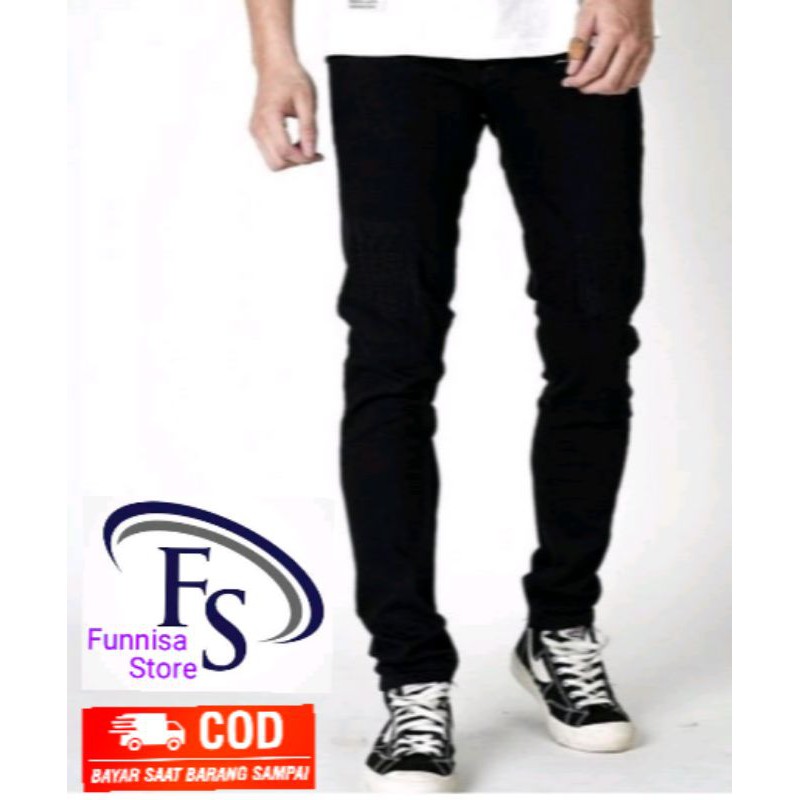 celana jeans Hitam Bioblitz Abu celana jeans panjang skinny semi slimfit cowo/cowok/pria meral