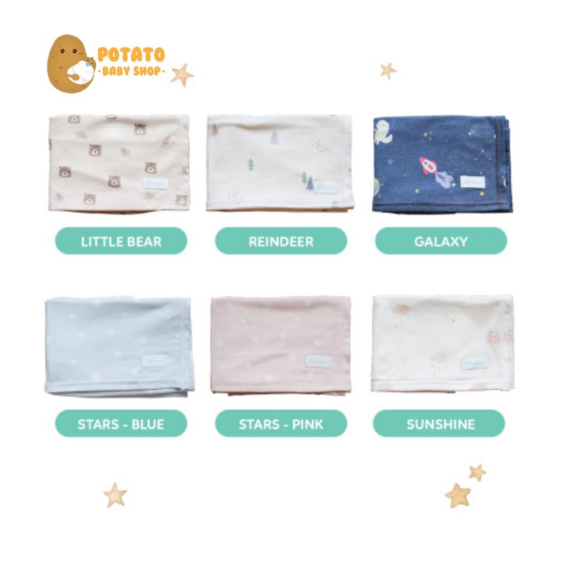 Cottonseeds Soft Cotton Swaddle - Bedong Selimut Bayi Boy &amp; Girl