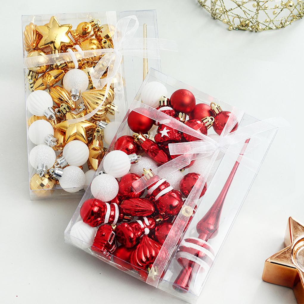 Huit 34pcsset Hiasan Gantung Pohon Natal Bentuk Bola Untuk Dekorasi