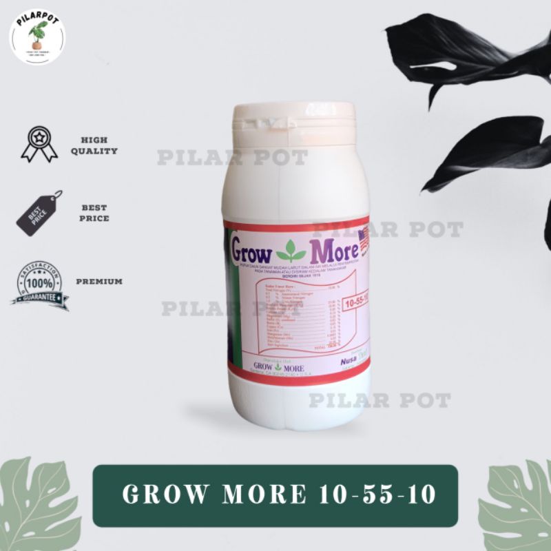 Pupuk nutrisi npk GROWMORE 10-55-10 akar dan bunga (454gr) - GROWMORE BOTOL 10-55-10