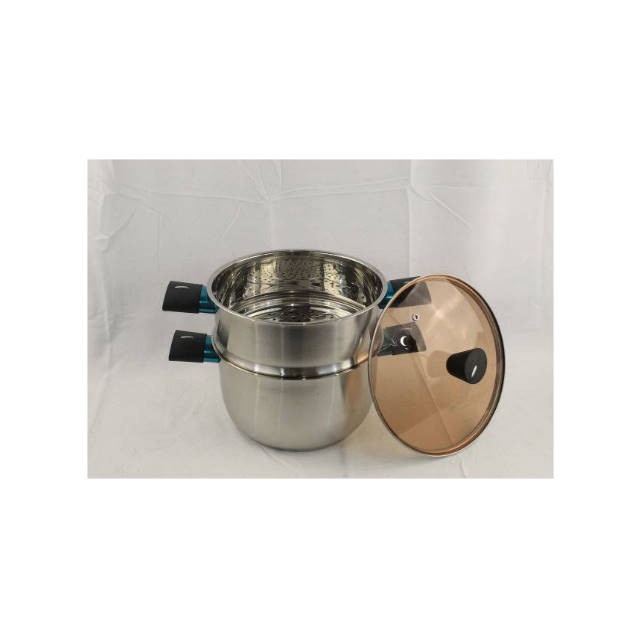 EUROPA CASSEROLE STEAMER STAINLESS STEEL PANCI SUP + KUKUSAN 24CM