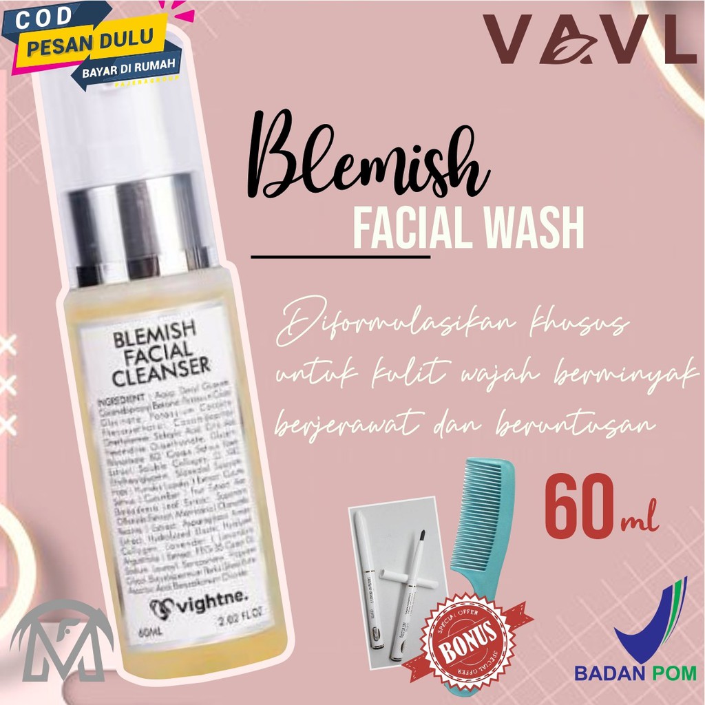 VAVL FACIAL CLEANSER FACE WASH BLEMISH ACNE BPOM 100% ORIGINAL