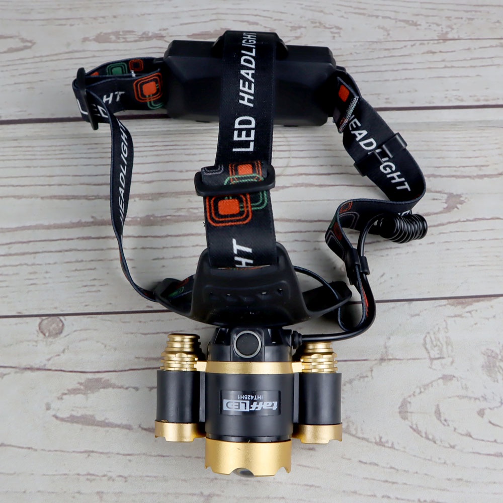 Senter Headlamp Portable XM-L 3T6 10000 Lumens - Emas