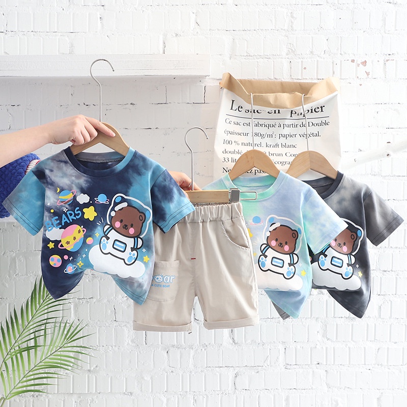 Setelan Anak Laki Laki GERRY Baju Anak Set Kaos Gradasi dan Celana Pendek Summer Korean Style Import