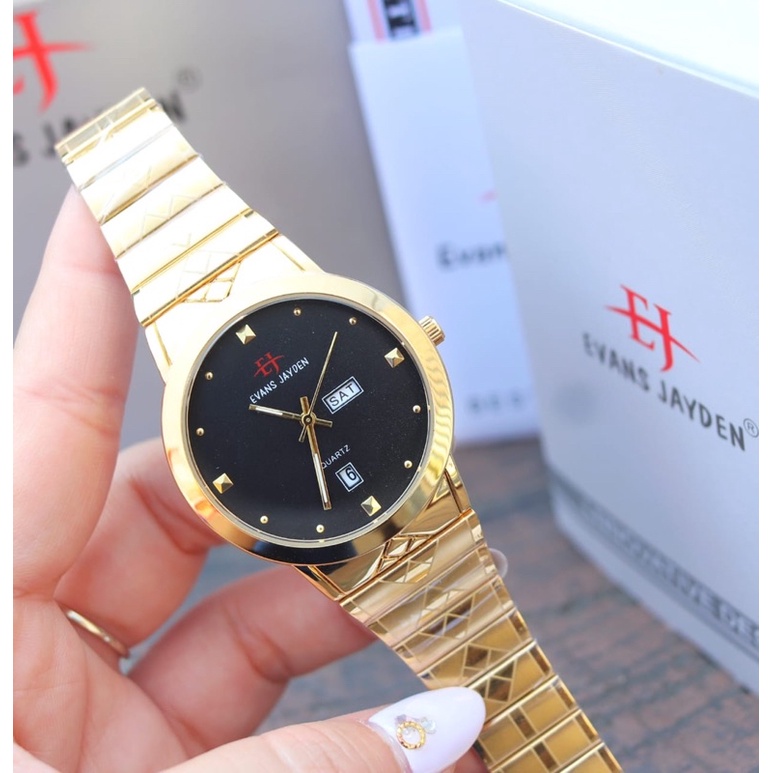 Jam Tangan Wanita Original Evans Jayden 5016 Tanggal & Hari Stainless Steel