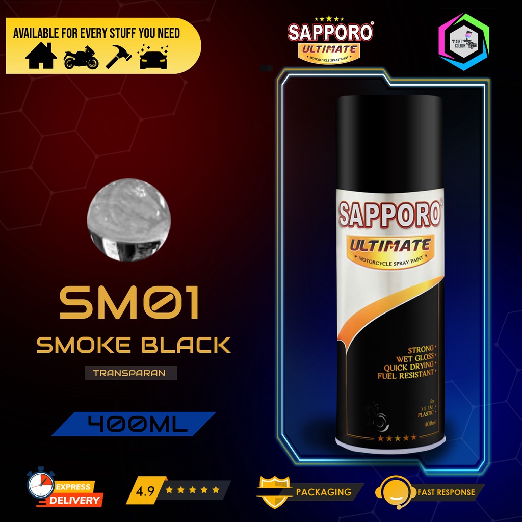 SAPPORO ULTIMATE Metallic Colour Cat Semprot SM01 SMOKE BLACK