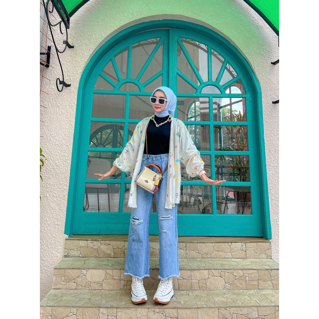 GOJINIEJEANS - Highwaist Kulot Kaki Unfinished - 4342 - SWAG BABY