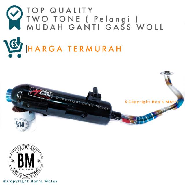 Knalpot Honda Vario 125 CBS / Knalpot Vario 150 New CBS - Two Tone Racing Model Bobokan Tsugi