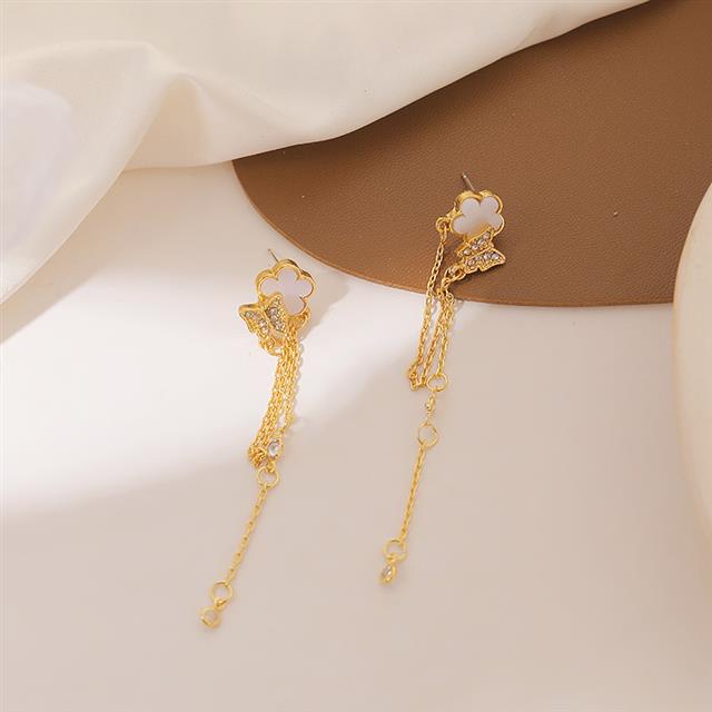 Sterling silver jarum Korea butterfly cloud rumbai anting-anting anting-anting untuk wanita halus an