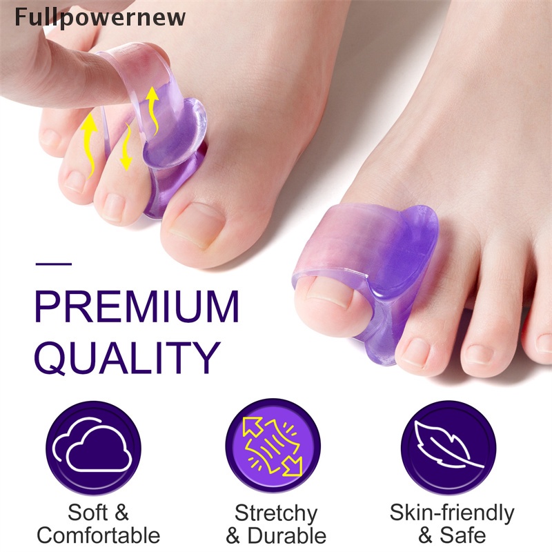 [FULL] 4pairs Soft Silicone Gel Toe Separator Hallux Valgus Bunion Thumb Corrector