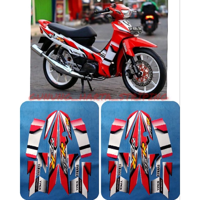 Striping Stiker Lis Body Motor Full Set Yamaha FIZ R Sporty 2002 Standar Original Warna Merah