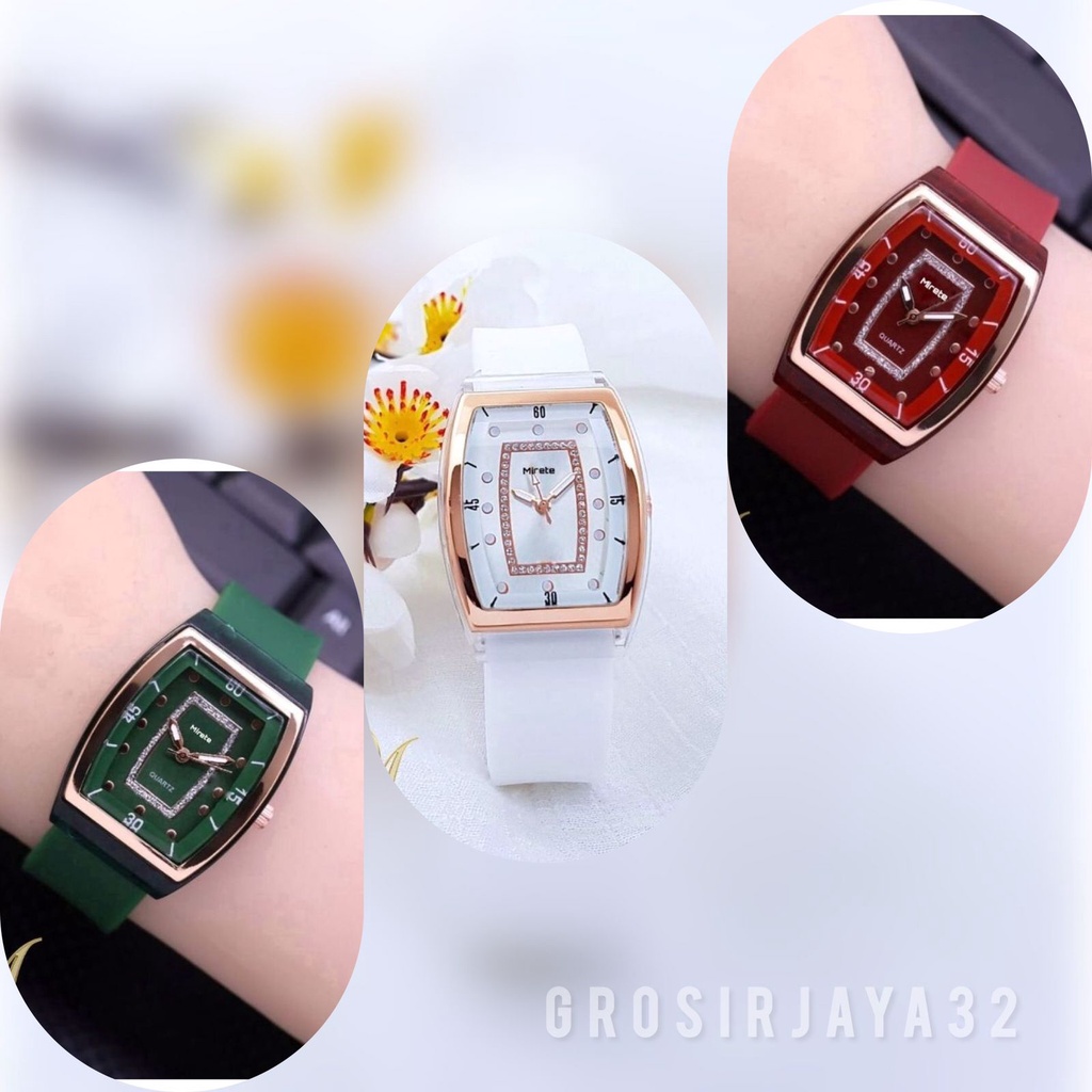 (GROSIRJAYA32) JAM TANGAN WANITA MRETE ANALOG WATCH KOREAN FASHION KARET STRAP