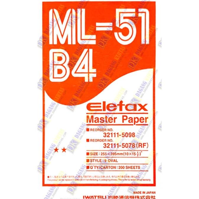 

Master Paper Elefax / Kertas Master Elefax ML-51 ukuran B4