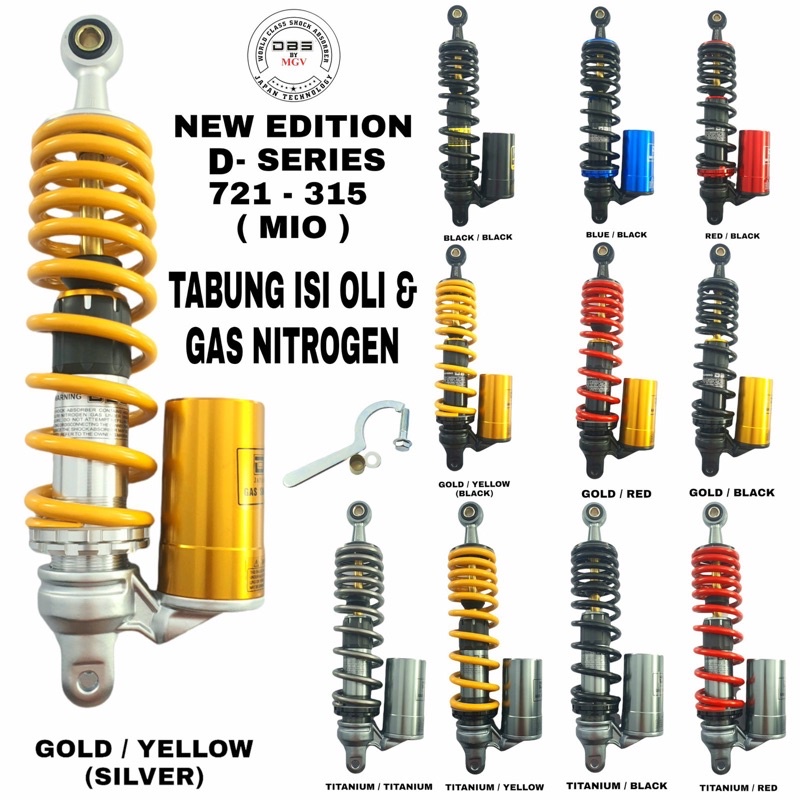 Shockbreaker Shock Tabung Bawah Beat scoopy fino mio mio j mio gt xeon geer dbs 721 D series Uk 310mm