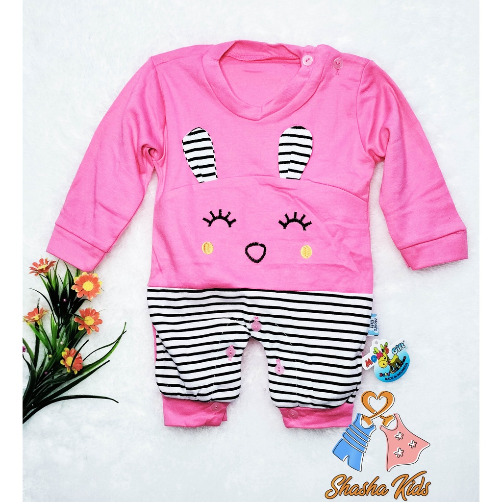 [ MG 12] Baju bayi  / Jumpsuit baju Bayi  bahan SNI model topi usia 0-6 bulan