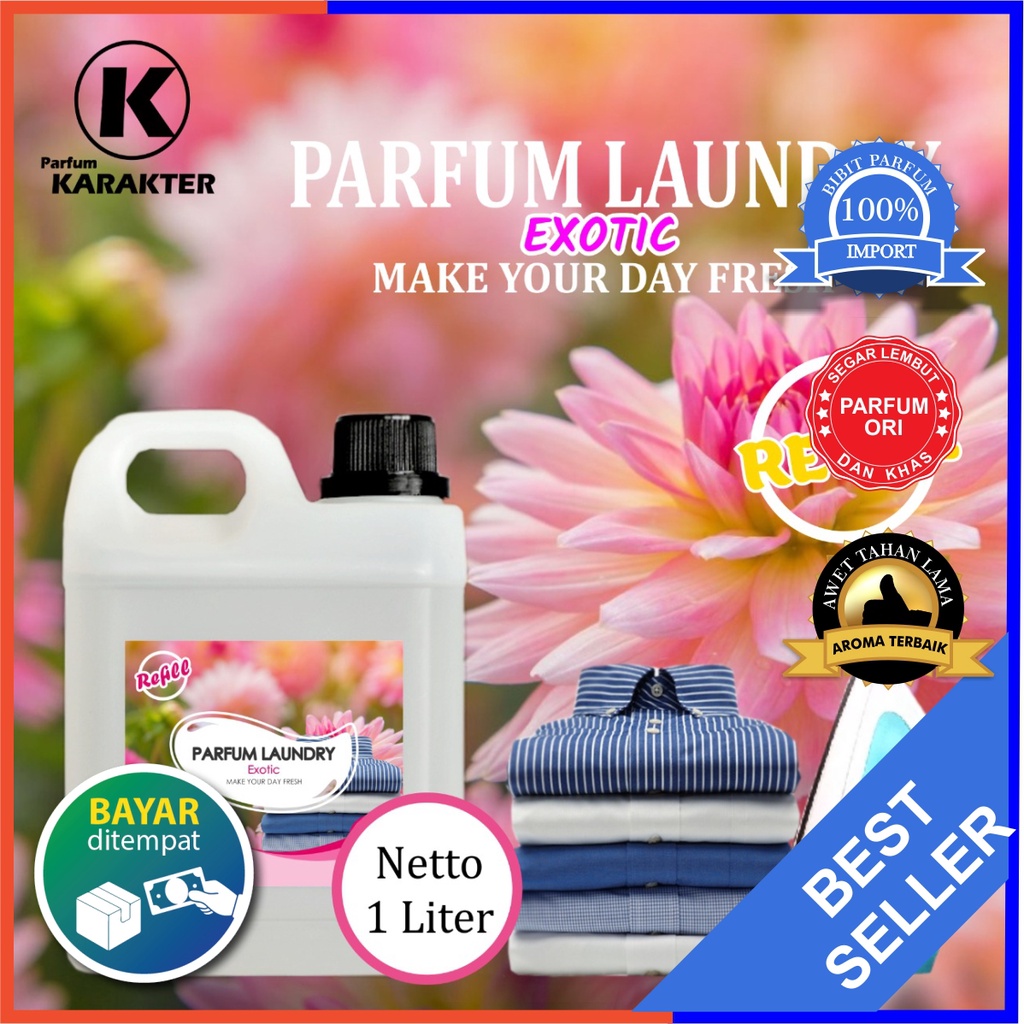 Parfum Laundry Exotic 1 Liter | Pewangi Laundry Pakaian Harum Murah Wangi Tahan Lama | Terlaris | Bisa Cod