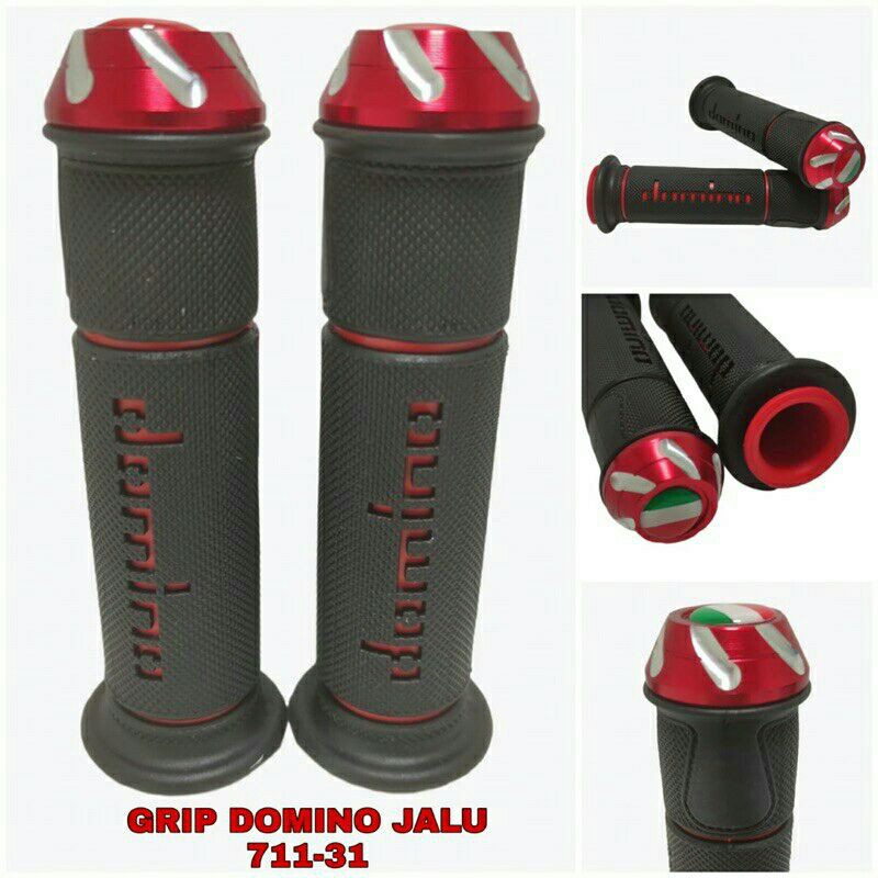 Handgrip Grip Domino Bintik Jalu CNC Stang /Hanfat motor Domino + plus Stang Full Cnc Motif Italy
