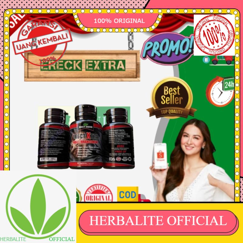 100% ORIGINAL Suplemen erect xtra best herb obat pria vitalitas bikin kuat tahan lama bukan x cure