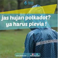 Jas Hujan Rok Polkadot Plevia POP 870 Stelan Perempuan Jaket Rok