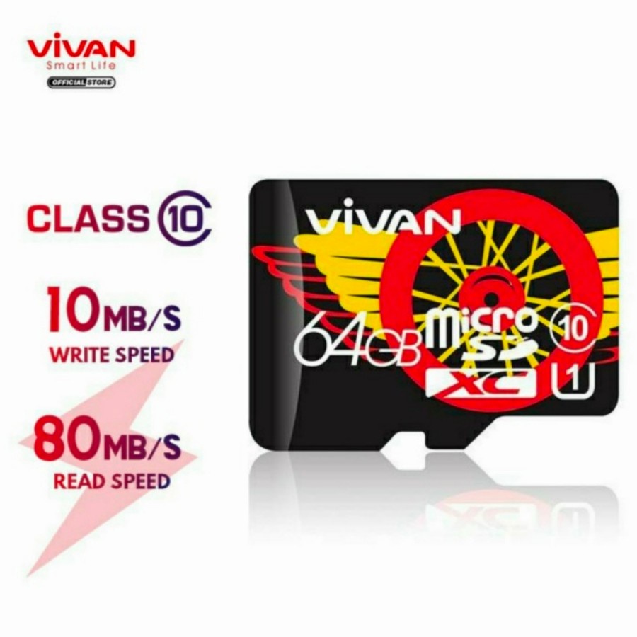 MEMORI CARD MicroSD VIVAN 64GB Class10  V64U10 With Packing - ORIGINAL