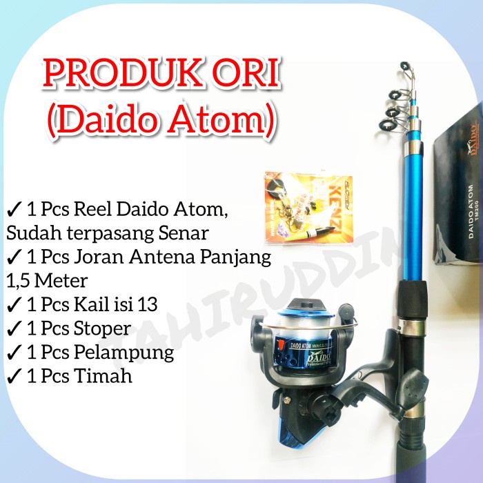 Joran Pancing SET ALAT PANCING DAIDO ATOM DAN JORAN ANTENA 150 Fishing Murah Kuat Baru Berkualitas