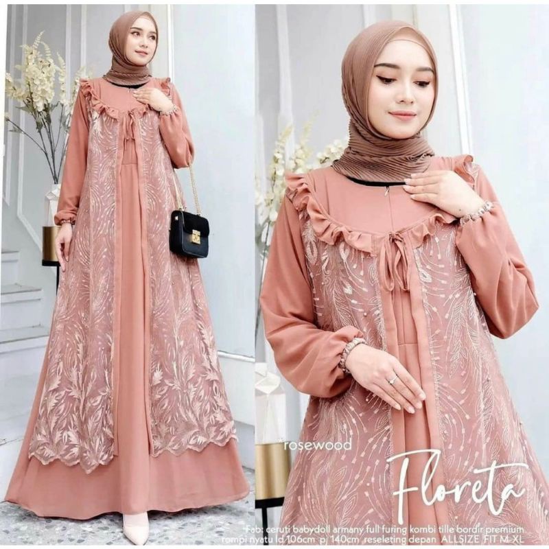 DRESS KONDANGAN WANITA TERLARIS / FLORETA DRESS PREMIUM / GAMIS WANITA ORIGINAL