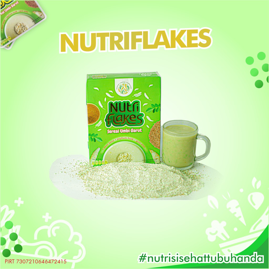 Nutriflakes Sereal Umbi Garut - Ampuh Mengatasi  Asam Lambung, Maag  Dan Gerd 2 Box