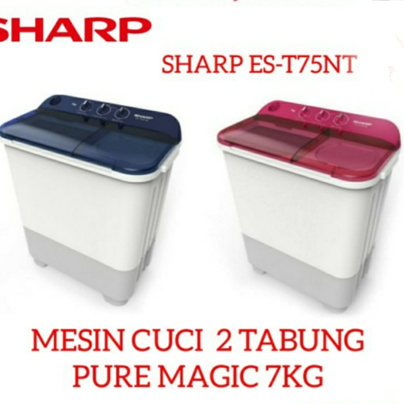 Mesin Cuci 2 Tabung Sharp ES-T75NT ES-T75NT-BL ES-T75NT-PK 7Kg