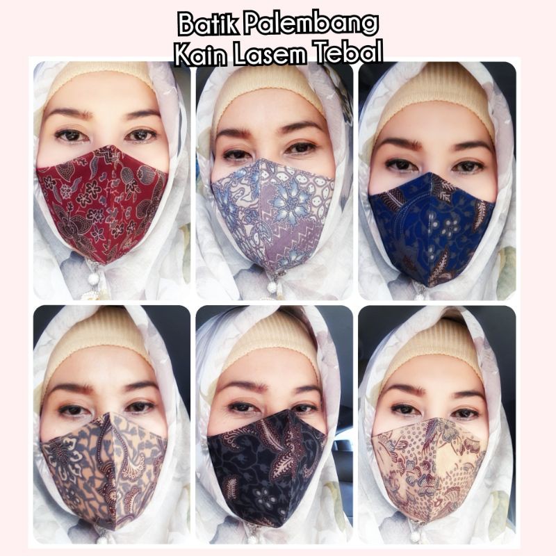 Masker Kain Batik/Etnik/ masker Brokat Earloop Headloop bahan halus  min order 3